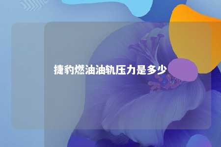 捷豹燃油油轨压力是多少 